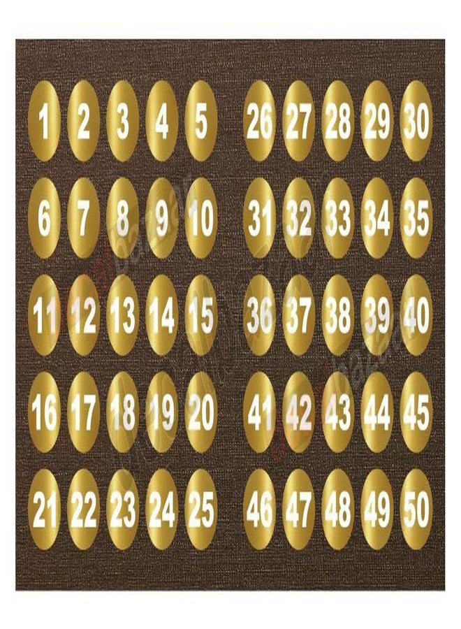 decalbazaar Round Number 1-50 Sticker, Glossy Vinyl, 4 Inches, Golden (Code 23.88) - Image 1